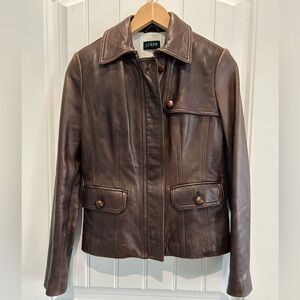 J. Crew Dark Brown Leather Barn Jacket